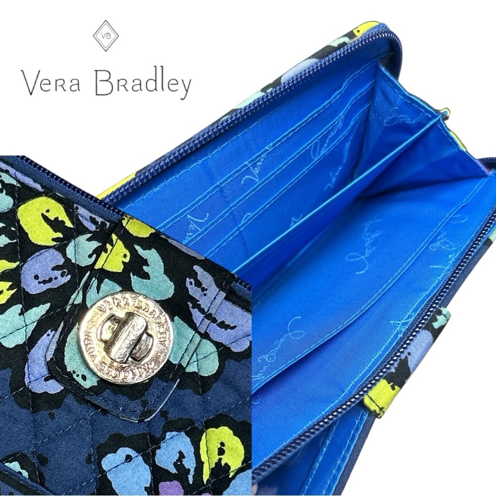 Vera Bradley Indigo Pop Quilted Turnlock Wallet - Picture 4 of 4